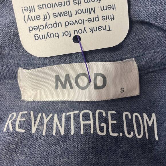 Upcycled Hand Printed Womens Small Farm Christmas Tree Farm 1/4 Zip Long Hoodie - Picture 4 of 4